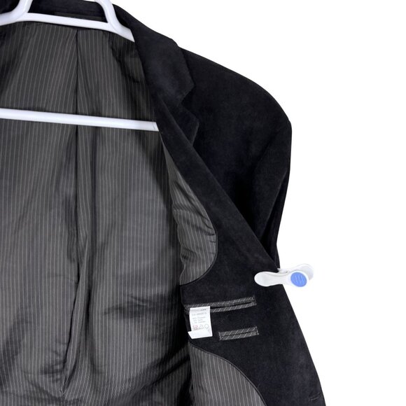 Calvin Klein Mens 46R Black Corduroy Blazer Sport Coat Double Vented Holiday - Picture 12 of 16